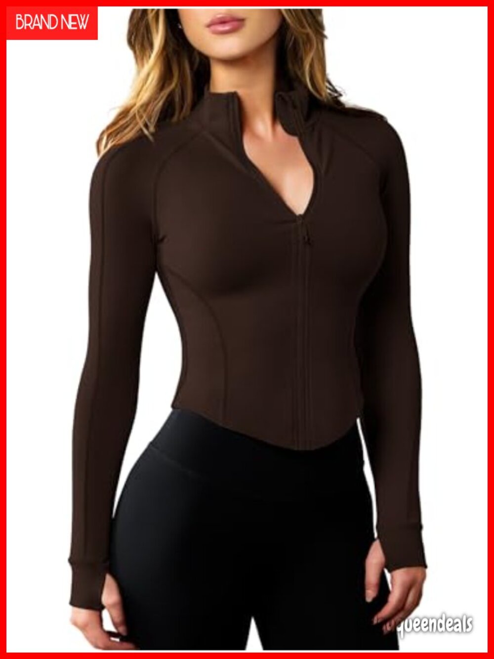 Women's Lightweight Zip Up Cropped Yoga Jacket Gym Workout Top